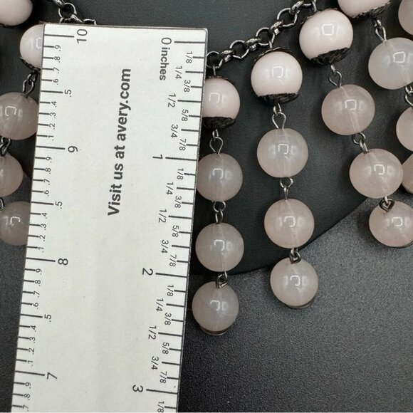 Purple Lilac Glass Bead Bib Plastron Necklace - Picture 4 of 8